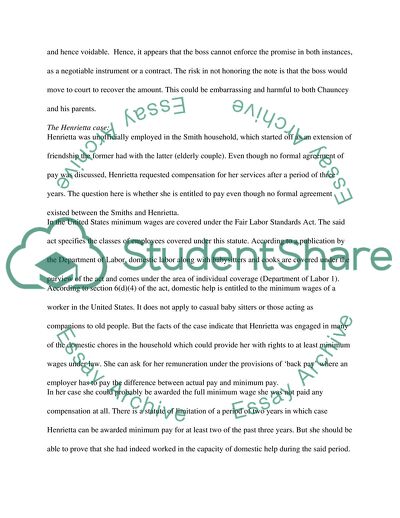 Business Law - Henrietta, Tommy and Annette