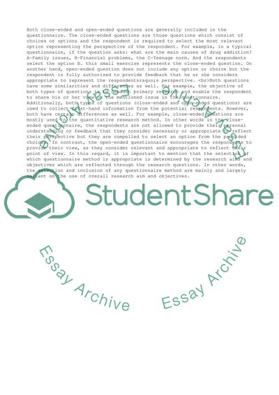 Questionnaire-Research Method in Business