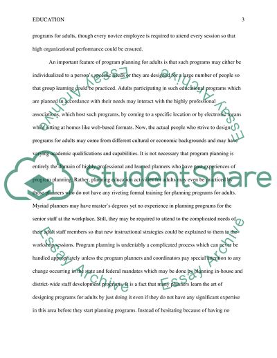 Planning Programs for Adults: Whats It All About