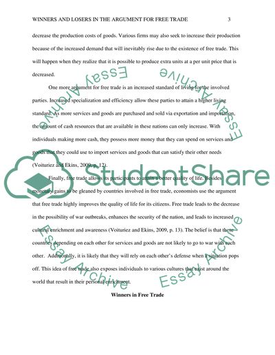 Winners and Losers in the Arguments for Free Trade