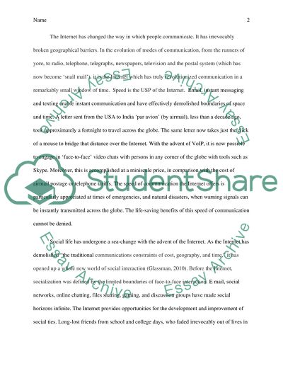 The Internet: Change for the Better