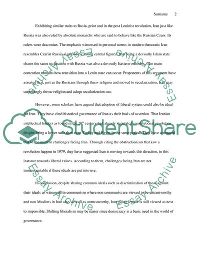 Leninism verse liberalism in an ex-colonial state