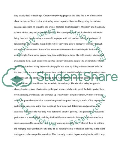 Girls Entering Adolescence Today Have Greater Pressures and Difficulties than Young Women in Previous Generations