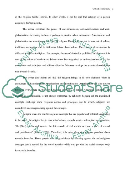 A Critical Commentary on the Passage from the Conclusion of the Juergensmeyer