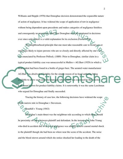 Discuss, in terms of the common law, how the narrow rule in Donoghue v Stevenson, in terms of liability for defective products, has been developed since 1932