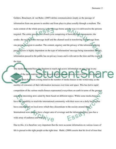 Media Trust: Case of H1N1