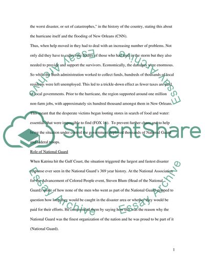 US Armys National Guard involvement in Hurricane Katrinas Relief Operation