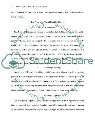 Overview of the Social Cognitive Theory