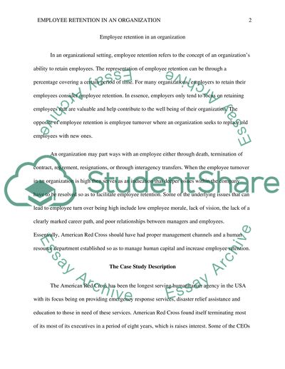 Employee Retention and Employee Turnover in American Red Cross