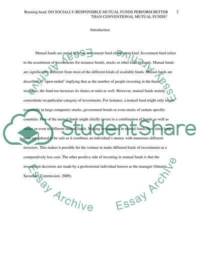 Do Socially-Responsible Mutual Funds Perform Better Than Conventional Mutual Funds