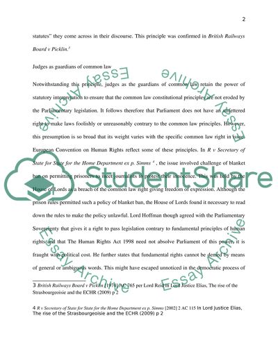 Human Rights Act 1998 and Power to the Judges