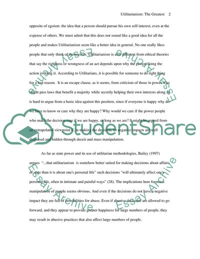 Values and Society - Utilitarianism