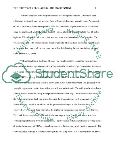 The Effects of Volcanoes on the Environment