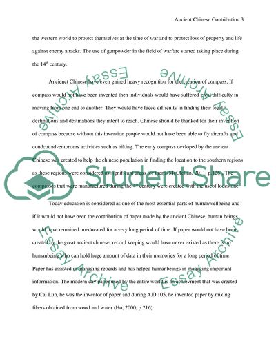 Ancient Chinese Contributions