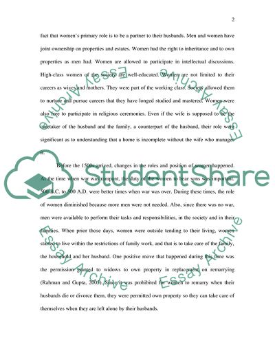 Role of Women until 1500