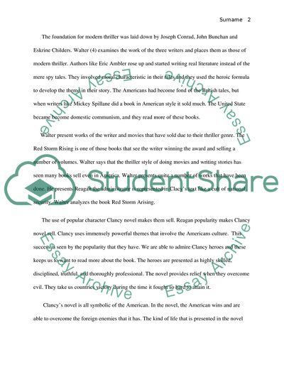 Analysis of Red Storm Rising: Tom Clancy and the Cult of National Security Article by Walter