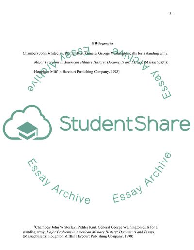 General George Washington Calls for a Standing Army, 1783