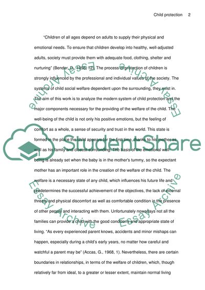 Child protection and welfare frameworks