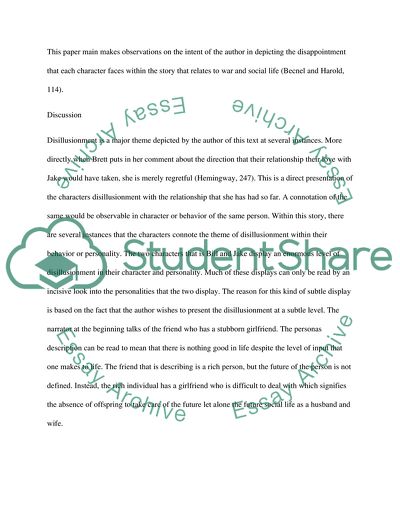 Disillusionment in the works by Hemingway