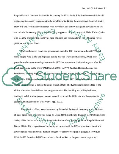 The Situation of Iraq: Negative Impacts Upon its Current Economic and Political Situation