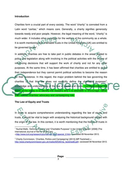 Reasons Why It Is Desirable to Encourage Charities Advocacy and Campaigning Role