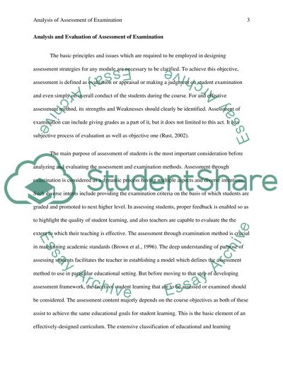 A Critical Analysis of Examination in Assessing Psychology Students at University