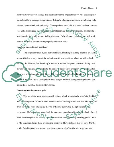 Negotiations:hypothetical analysis