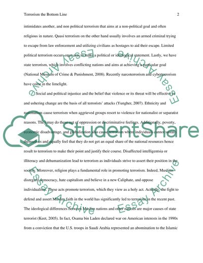 Terrorisim the Bottom Line by Nathan I. Yungher