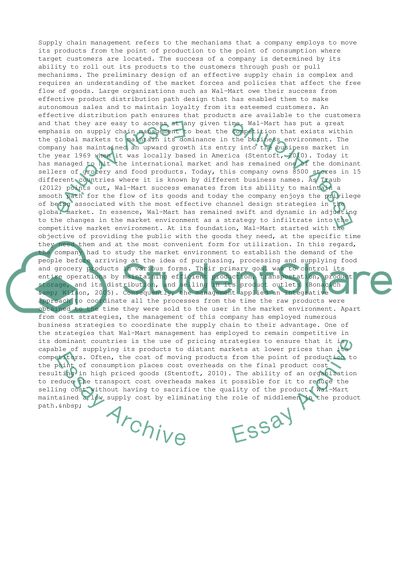 Supply Chain Management in Wal-Mart