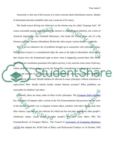 Ethics in Cyberspace