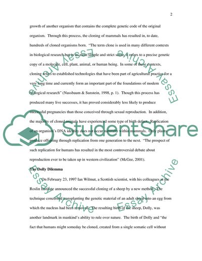 The Concept of Human Cloning