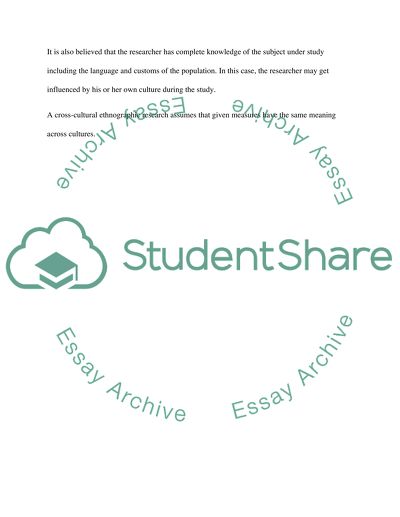 A Synthesis of Ethnography