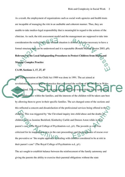 Risk and Complexity in Social Work