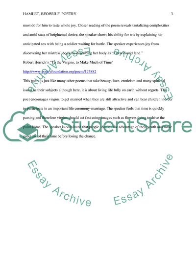 Hamlet, Beowulf, Poetry