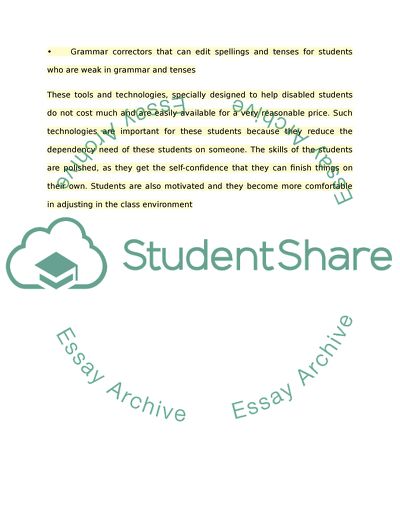 Technologies For Students With Disabilities