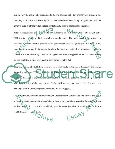 Tax-Planning Client Letter on Irrevocable Trusts