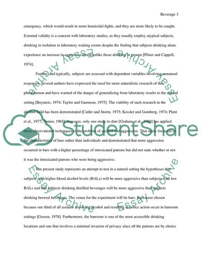Influence of Beverage on Aggression