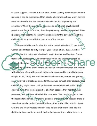 Abortion opinion essay