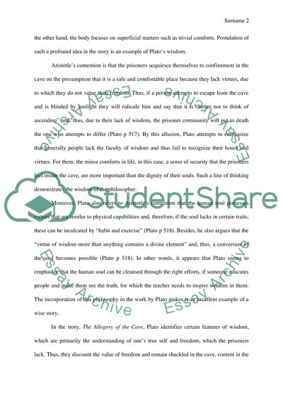 The Portrayal of Wisdom in Platos Allegory of the Cave