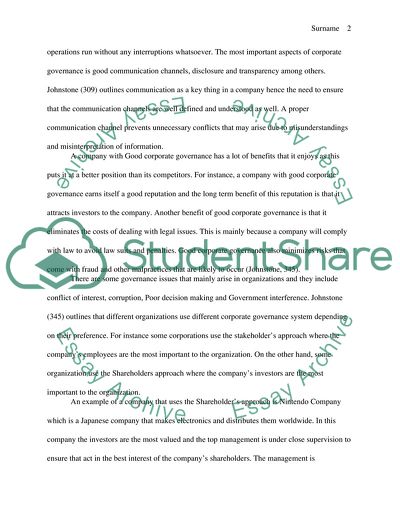 Influence of Corporate Governance on a Companys Performance