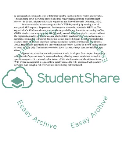 The Hacking Threats and Vulnerablilities of Wireless Networks in Organizations