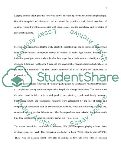 Video-Gaming among High School Students: Health Correlates, Gender Differences, and Problematic Gaming