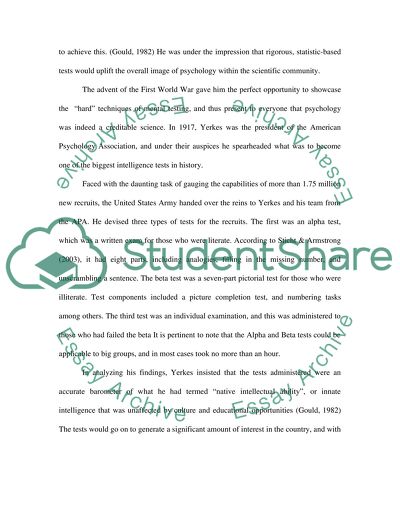 History of Psychological Assessment