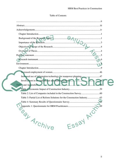 HRM Best Practices in Construction Projects