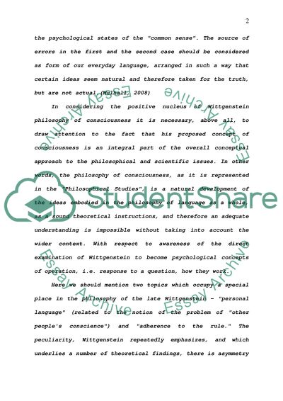 Philosophy of Language in Connection with the Consciousness