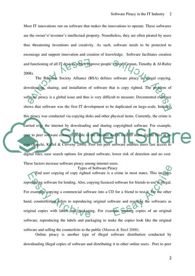 Software Piracy Problem in the IT Industry