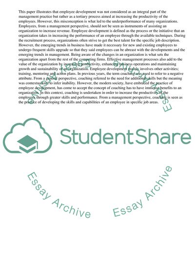 Coaching as a Strategy in Employee Development