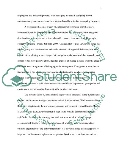 Team Resource Management: Use of Teams