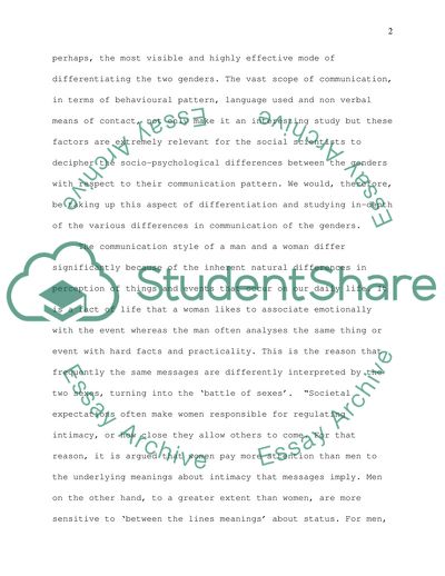 The Differences in Modes of Gender Communication