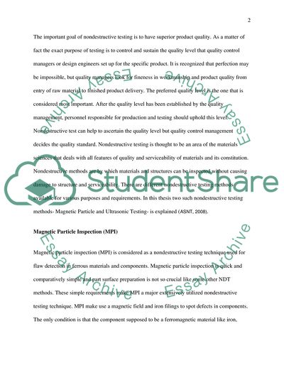 Contemporary Nondestructive Testing Procedures